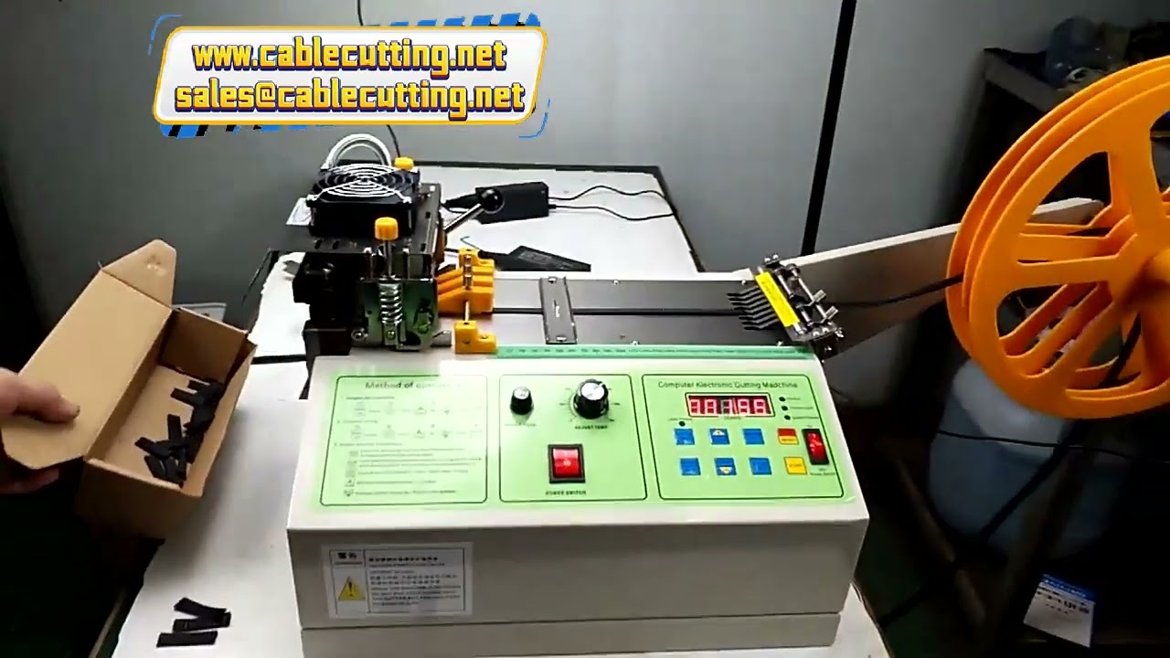 Hőzsugorcső, PVC, gumi és fonott hüvely automata vágógép – Kábelfeldolgozás gépe