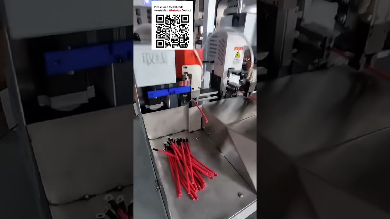 Teljesen automatikus krimpelt kábelvégződtető gép hőzsugorcső behelyezéssel #AutomatikusGépek